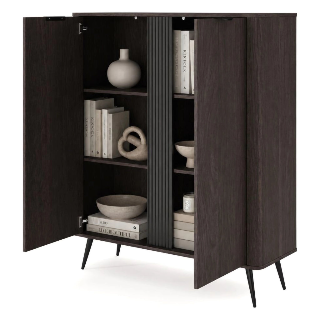 Madia Hazamale, Credenza 2 Ripiani, 113x38x134h cm Marrone Noce