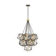 Lampadario Classico Astrid Acciaio Bronzo Metallico Opaco Oro Deluxe 11 Luce E27