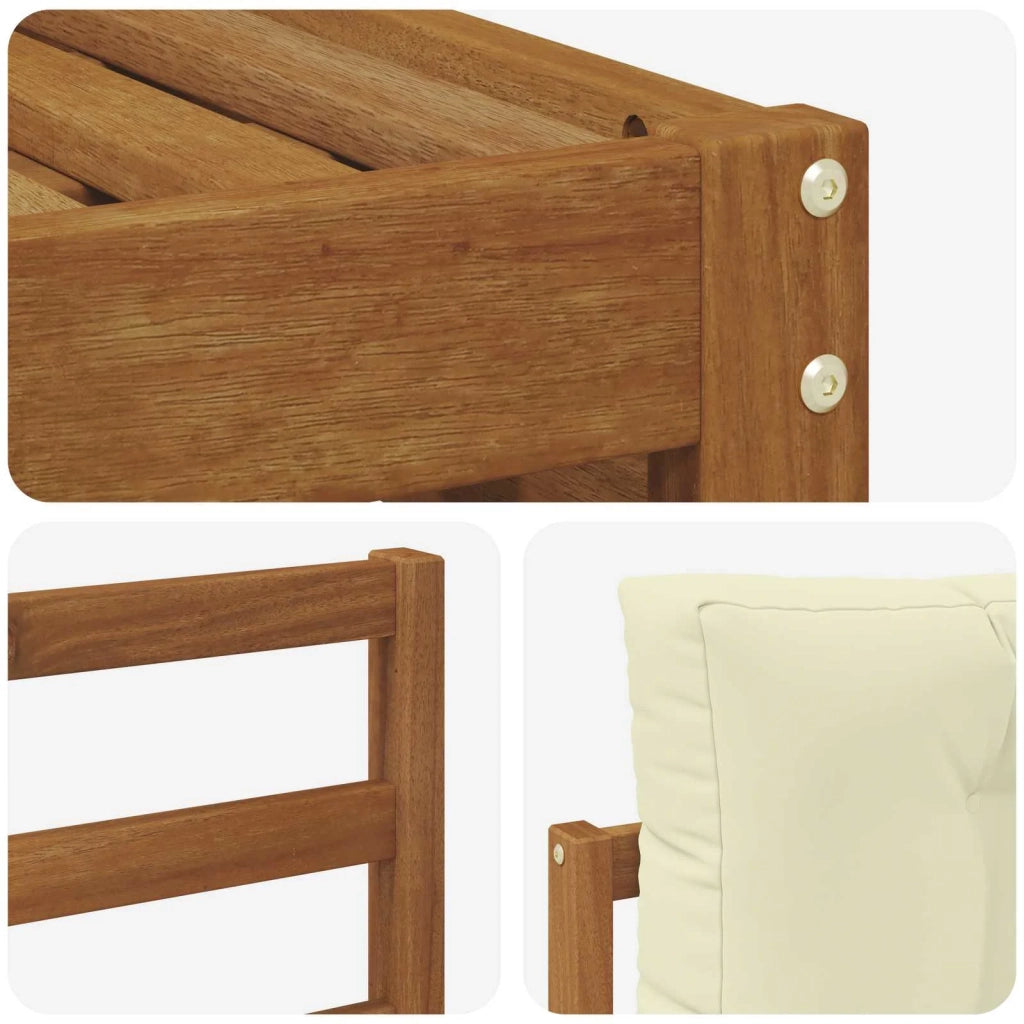 Set di divani da esterno con cuscino 7 pcs Naturale e Crema