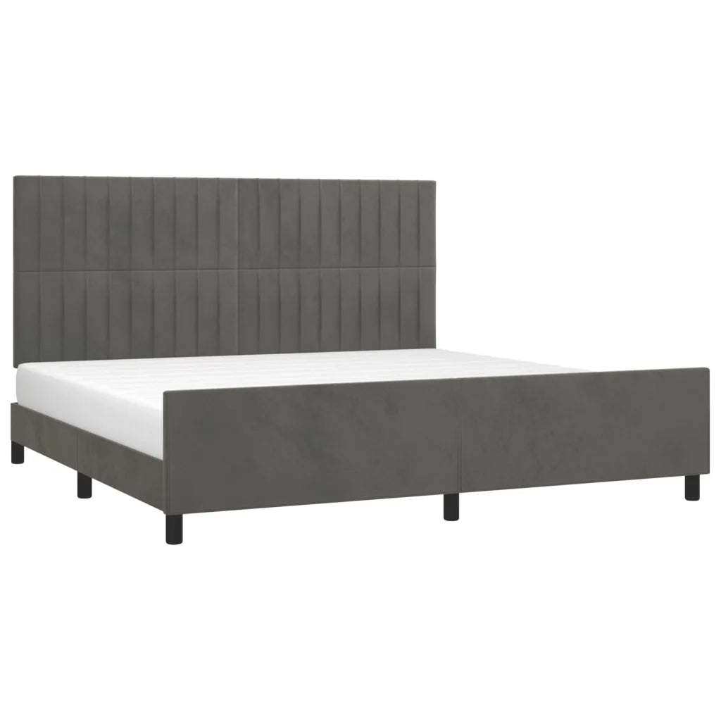 Giroletto senza Materasso Grigio Scuro 200x200 cm Velluto
