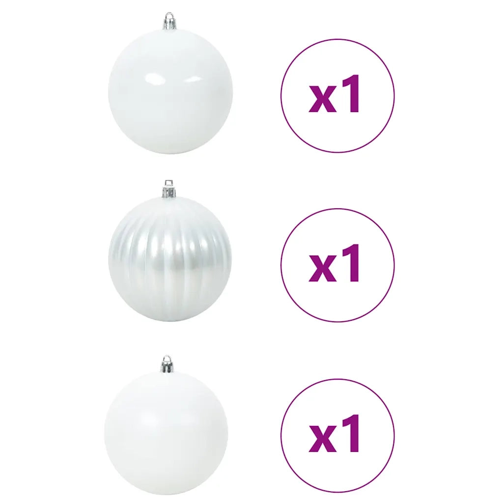 Set di Palle di Natale 3 pz-Decorazioni natalizie Bianco Plastica