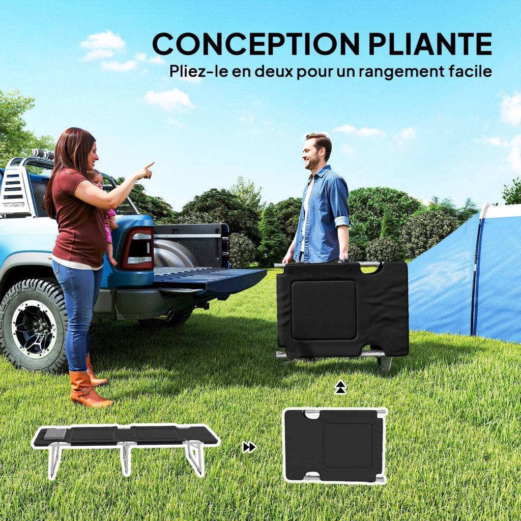 Letto da campeggio pieghevole ¨C zephmum ¨C nero 183x66x33 cm
