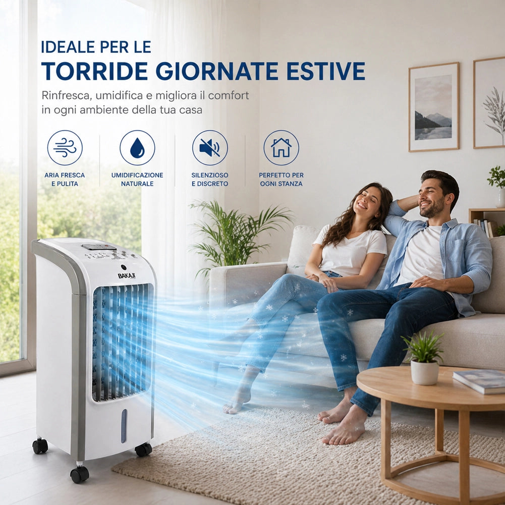 Raffrescatore Aria Air Cooler Ventilatore con Serbatoio Ghiaccio e Telecomando