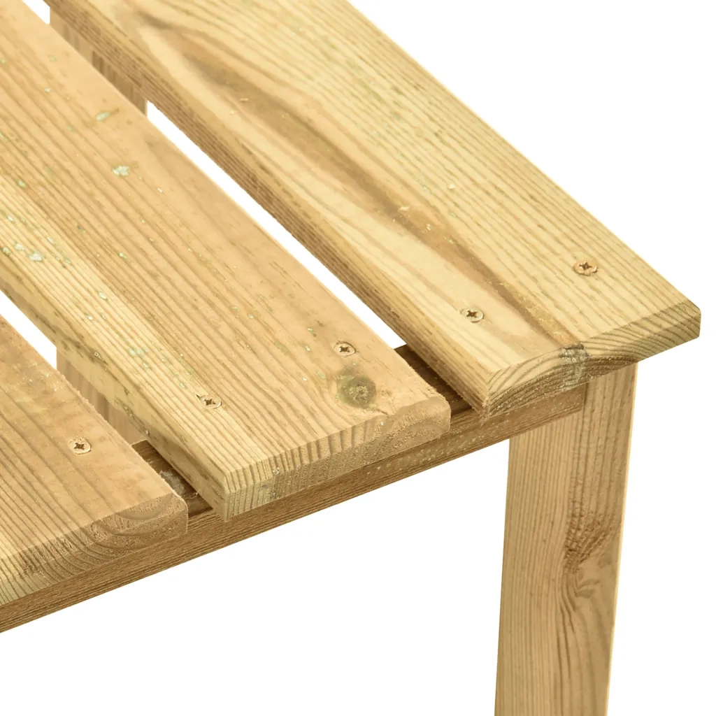 Lettino Prendisole con Tavolino in Legno di Pino Impregnato 315397