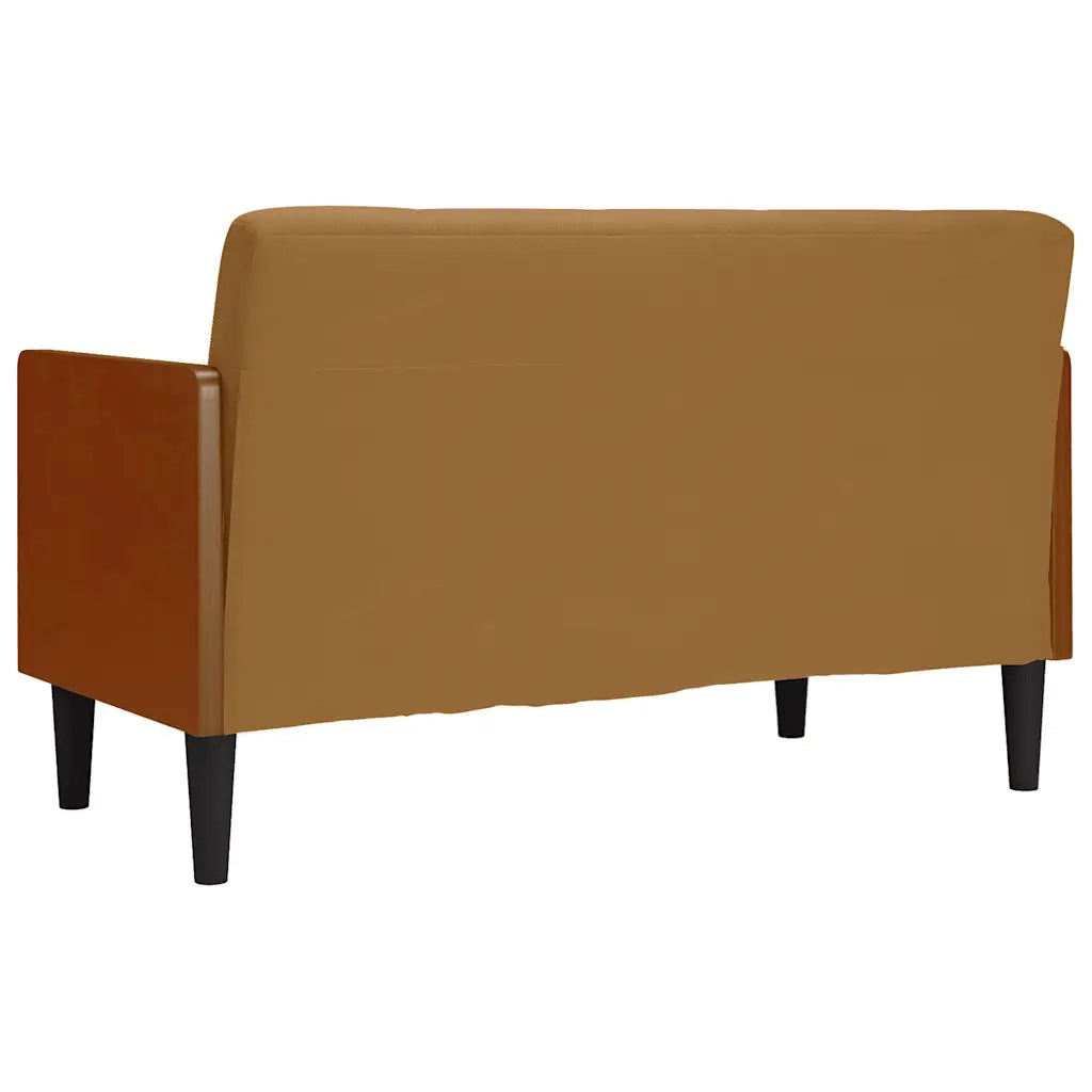 Divano Divanetto con Cuscini Bolster Marrone 110 cm Velluto