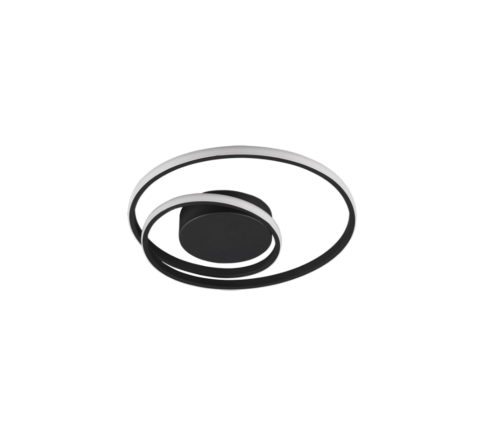 Plafoniera LED spirale, metallo, nero, D 39 cm, Zibal