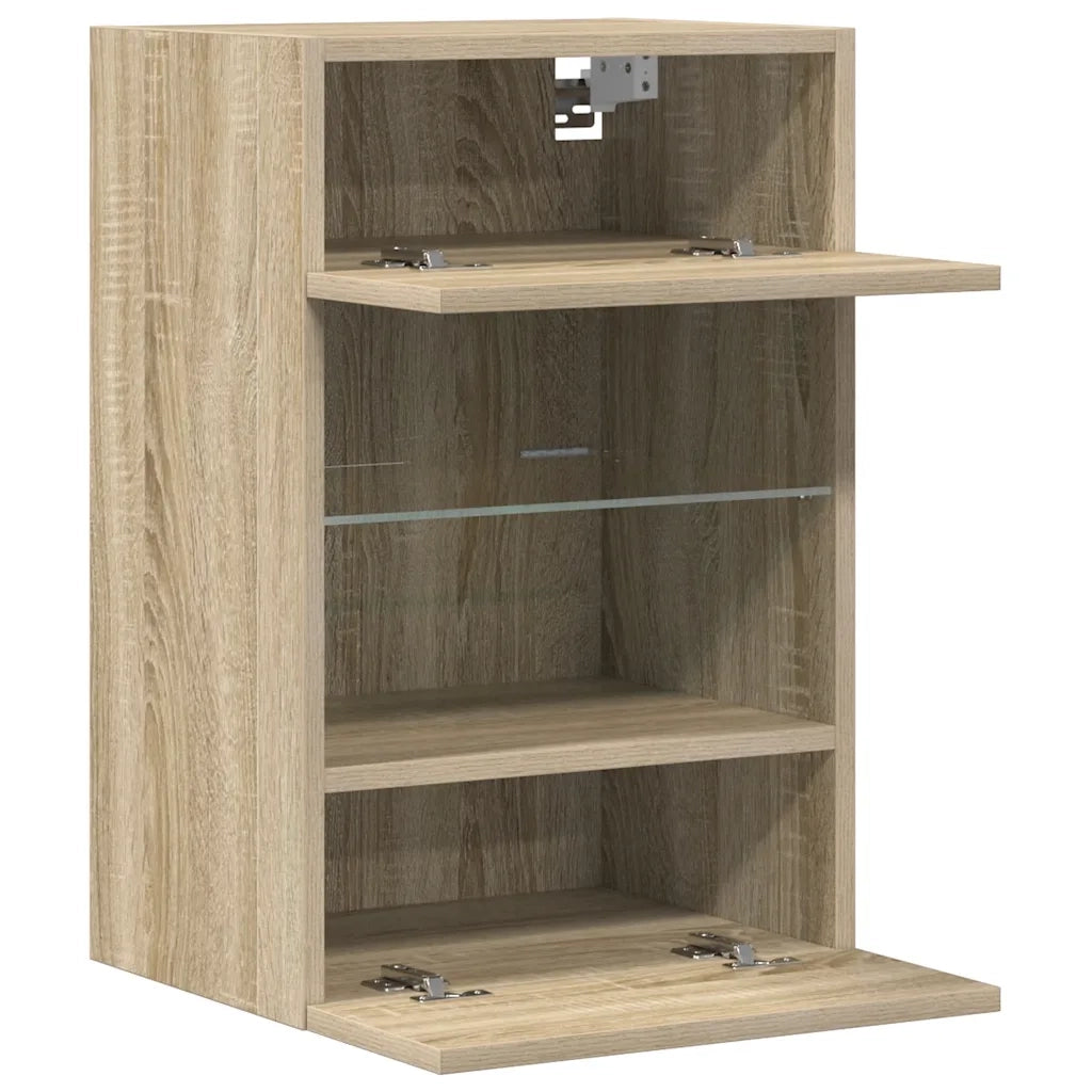 Mobili da parete con luci LED per TV 2pz-Set di 2 Credenza per TV Rovere Sonoma 40x30x60,5 cm