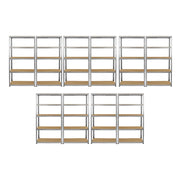 10 Scaffali in Acciaio Senza Bulloni Galwix Grigi Larghi 90cm per Magazzino