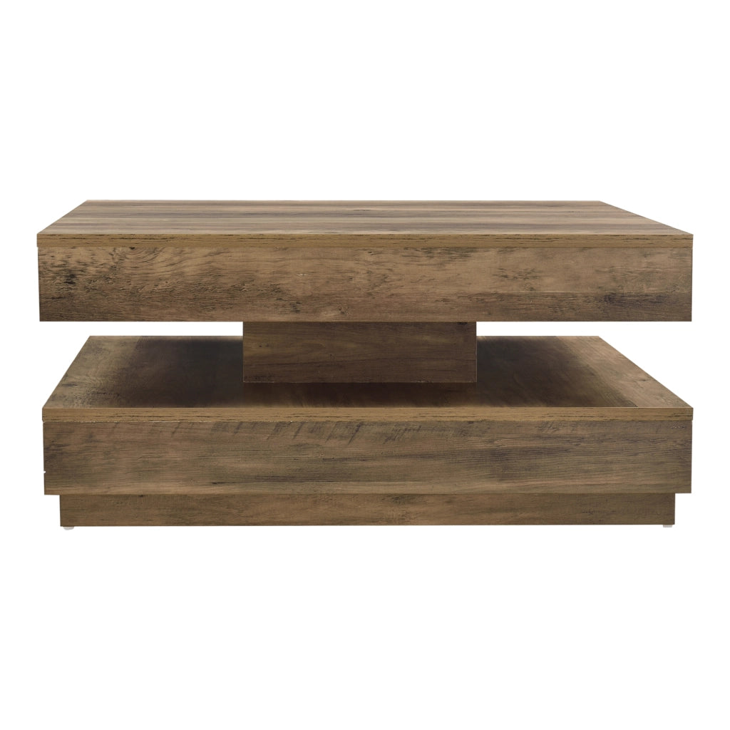 Tavolino da Caffè Florenz con Piano Girevole per Salotto Soggiorno 76 x 76 x 38 cm - Effetto Legno [en.casa]