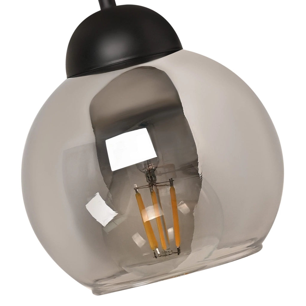 ZMH Lampada da parete vintage da interno E27 illuminazione da parete retrò per camera da letto in vetro nero
