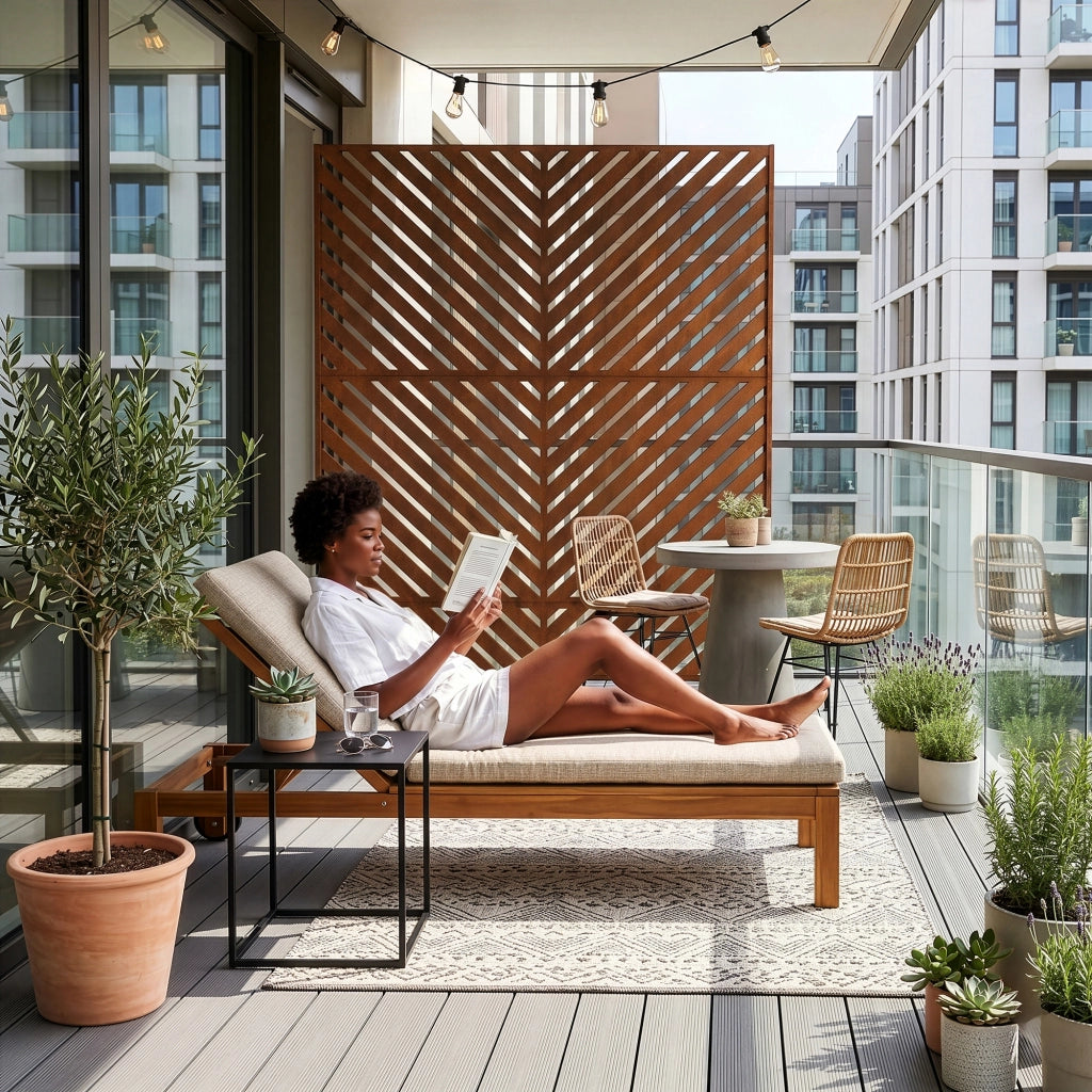 Pannello Divisorio Kekan con Struttura Decorativa in Acciaio Corten 180 x 120 cm - Marrone Ossidato casa.pro