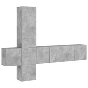 Mobile TV multimediale scaffale TV mobile TV sala da pranzo soggiorno camera da letto 5 pezzi legno ingegnerizzato grigio 02_0029259