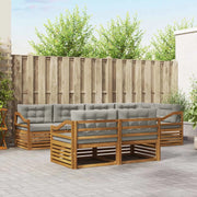 Set di divani da esterno 7 pcs Grigio Naturale e Chiaro