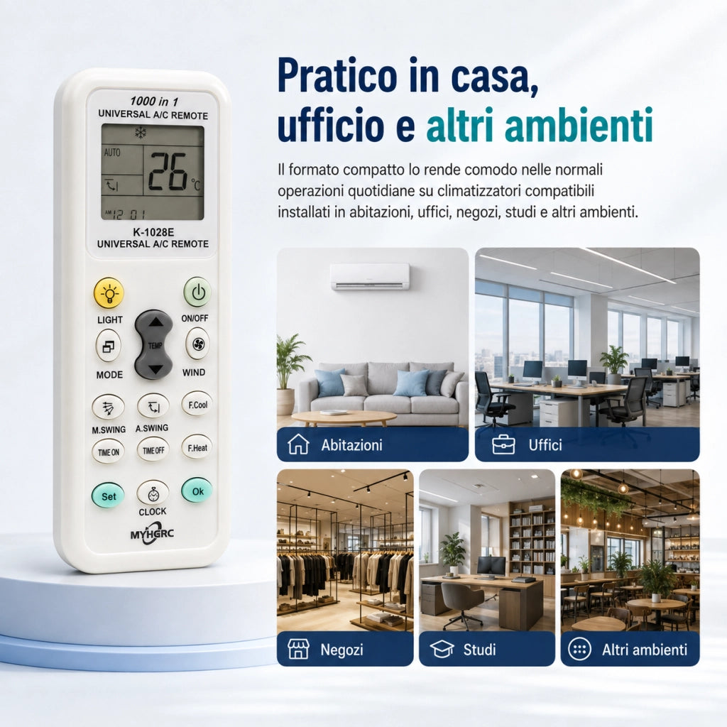 Telecomando Universale Condizionatori 1000 in 1 LCD Programmabile COM-A003