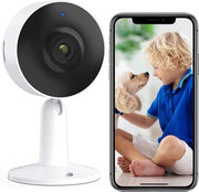 Babysitter Video con App, Risoluzione 1080p FHD, Connessione WiFi 2.4G, Rilevamento Movimento e Suono, Altoparlanti a Due Vie, Visione Notturna, Cattura Immagini di Animali da Compagnia per la Sicurezza Interna, Compatibile con Alexa e Google