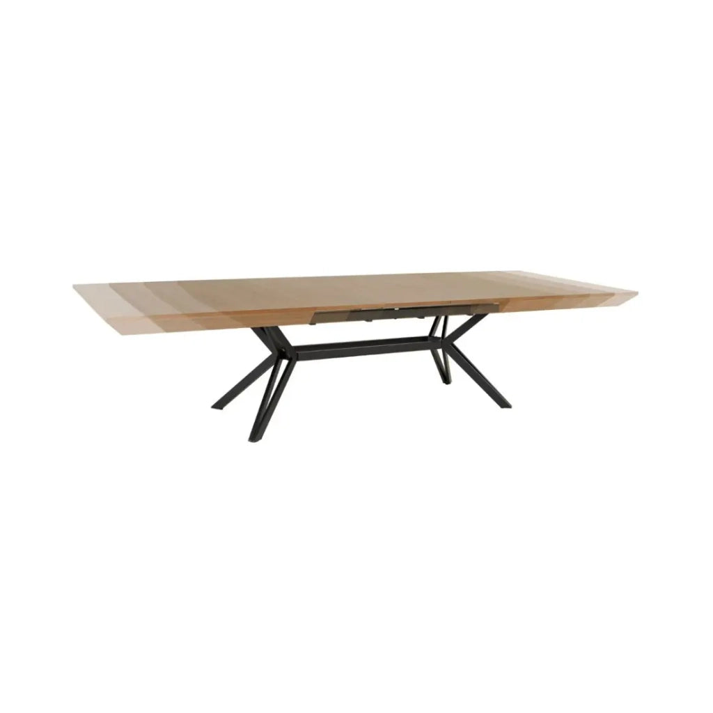 Tavolo da pranzo RADIAM – MDF impiallacciato noce scuro e metallo – 200-320 cm – Allungabile