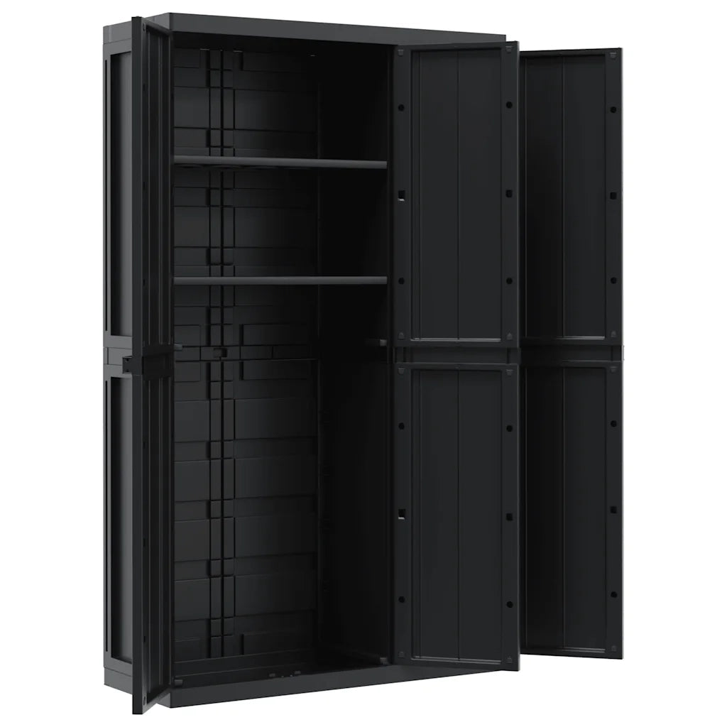 Armadio da Esterno Nero 97x37x165 cm in PP 364208