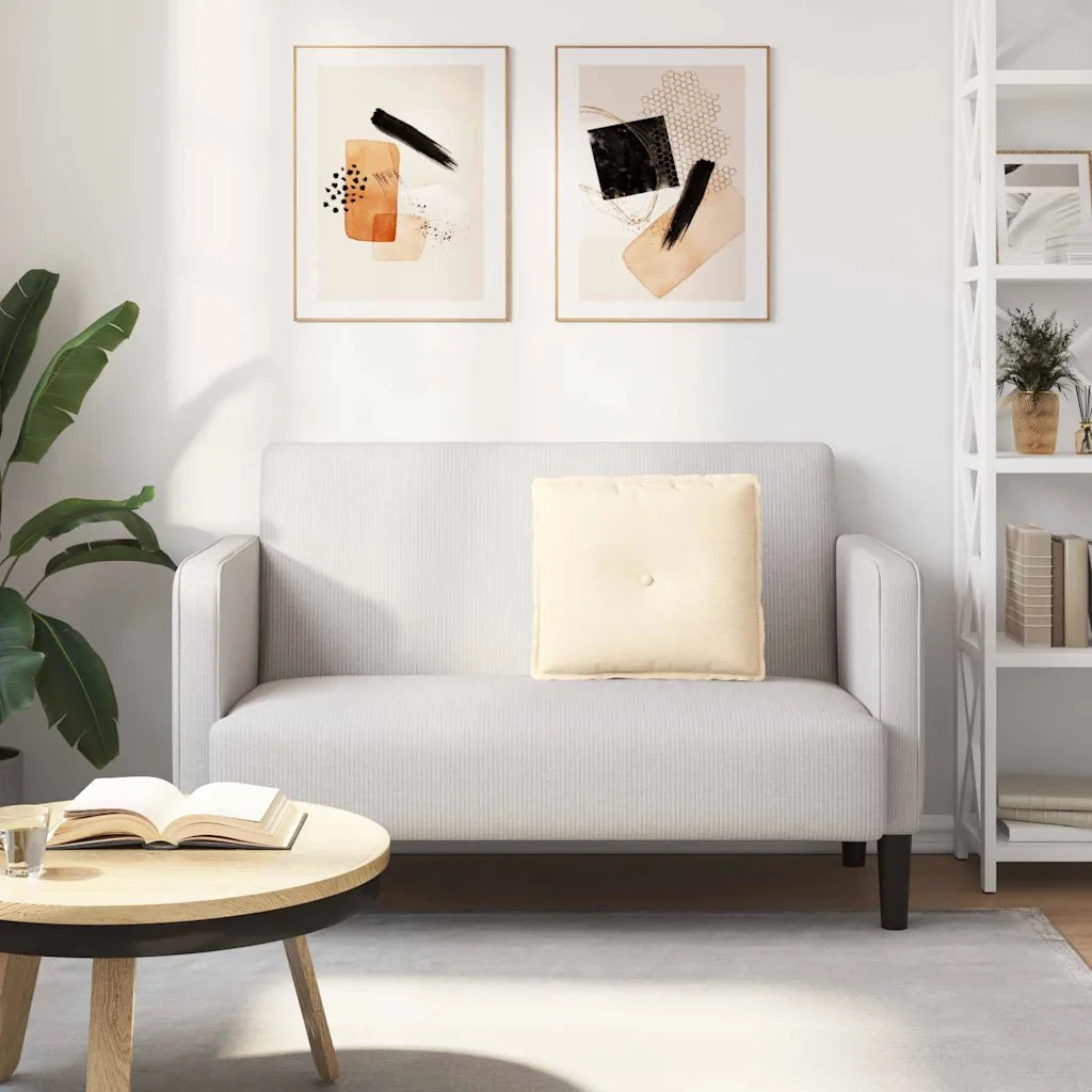 Cuscino per Schiena Crema 50 x 45 cm Tessuto in Cords 42014652