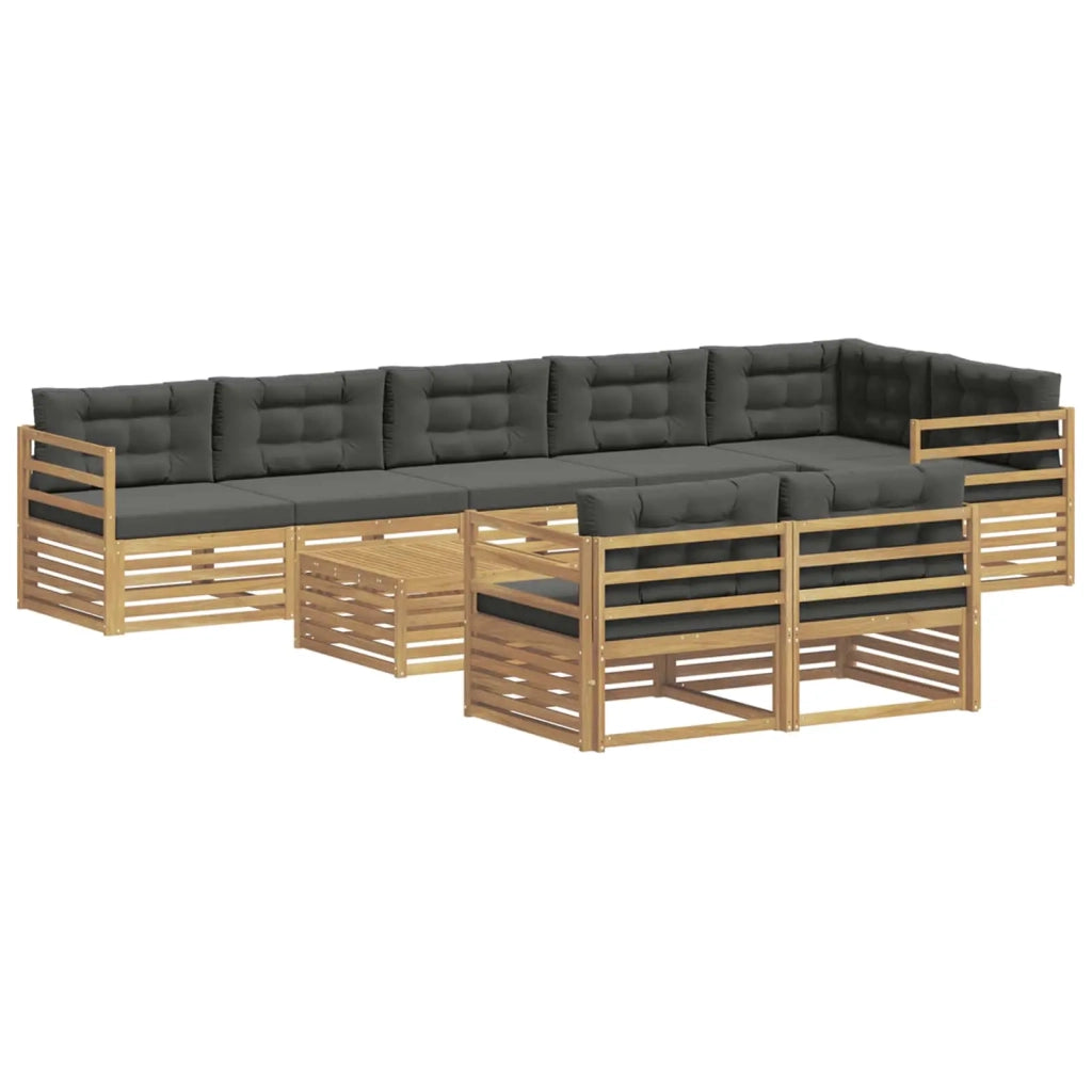 Set di divani da esterno con cuscino 9 pcs Bianco e Antracite
