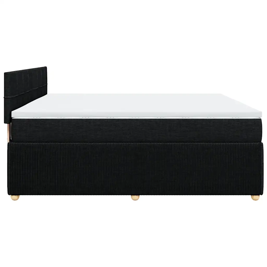 Giroletto a Molle con Materasso Nero 180x200 cm in Tessuto