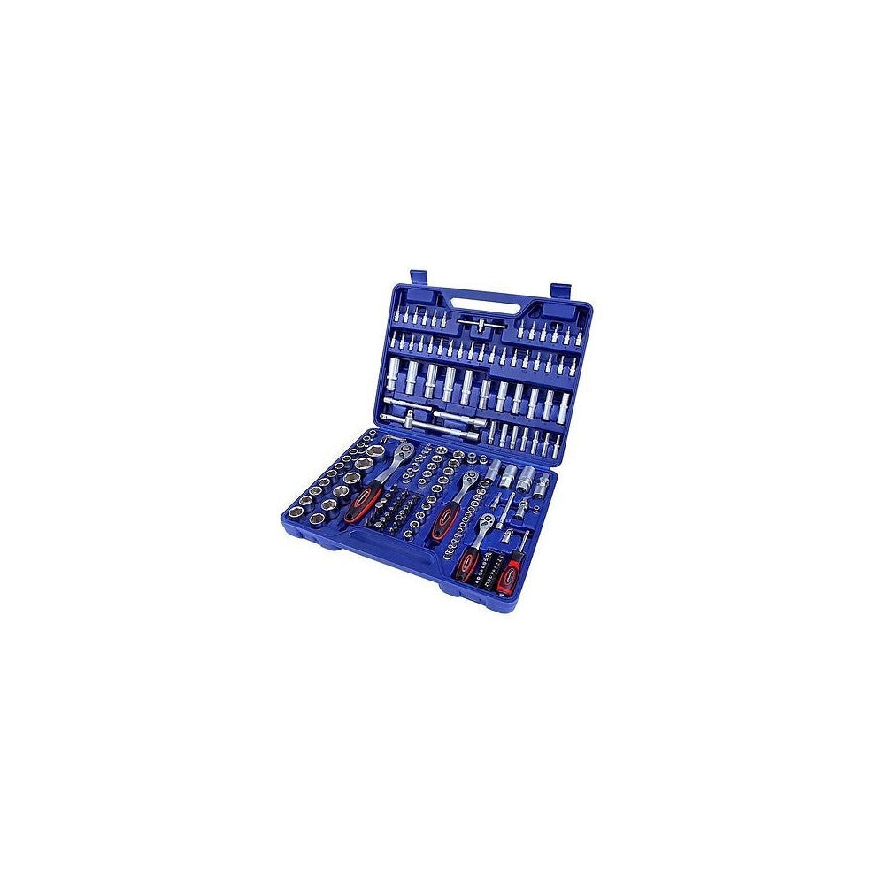 Trade Shop - Kit Inserti + Bussole Boccole Impronta Torx Esagonale Con 3 Cricchetti 171 Pz -