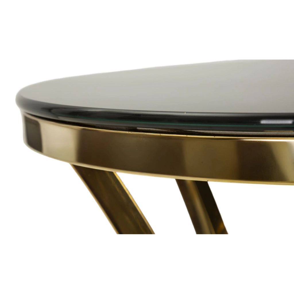 Tavolo VKH880, Oro, Vetro, 40x40x81 cm