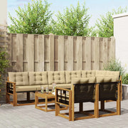 Set di divani da esterno con cuscino 9 pcs Naturale e Beige