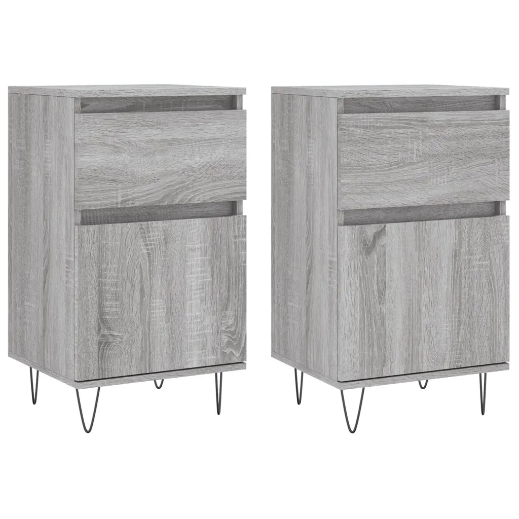 Credenze 2 pz | Madia | Buffet da pranzo | Armadio da pranzo Grigio Sonoma 40x35x70 cm in Legno Multistrato