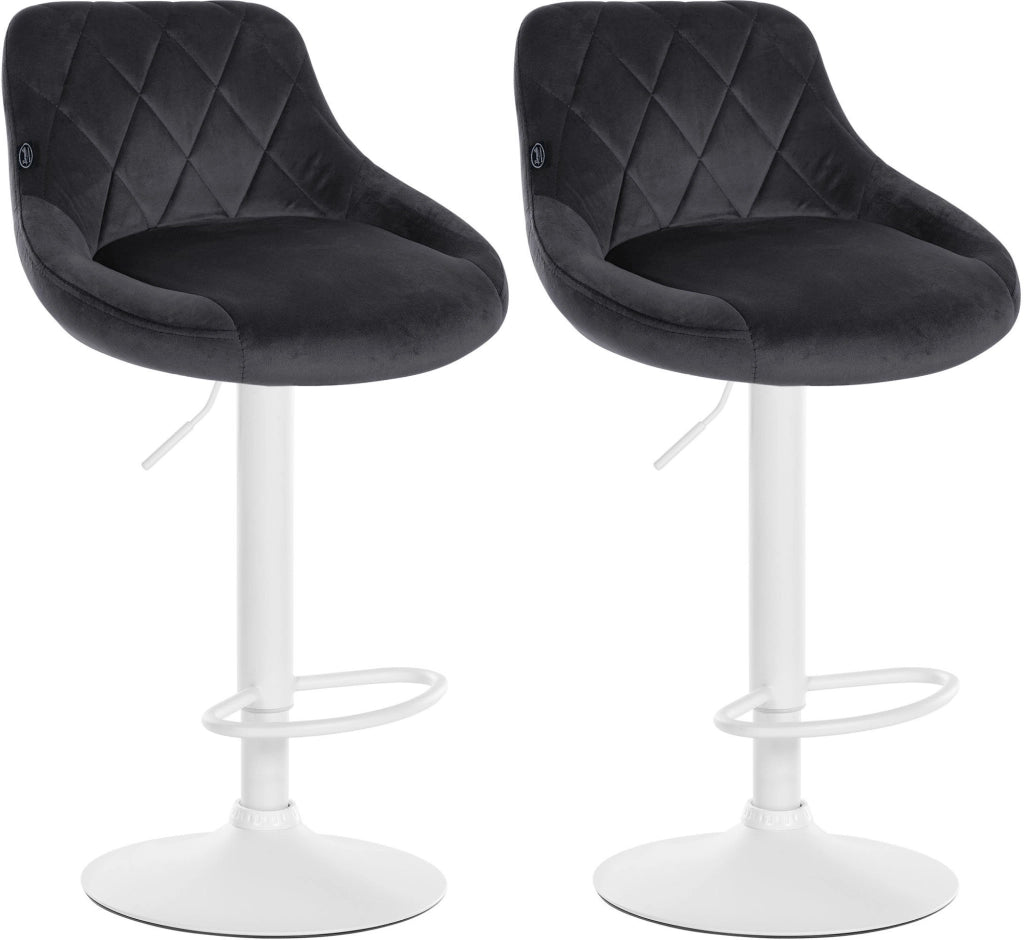 2er Set Barhocker Lazio Samt weiЯ