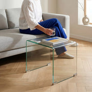 Tavolino da Salotto Varlofrek in Vetro 50 x 50 x 50 cm - Trasparente [en.casa]