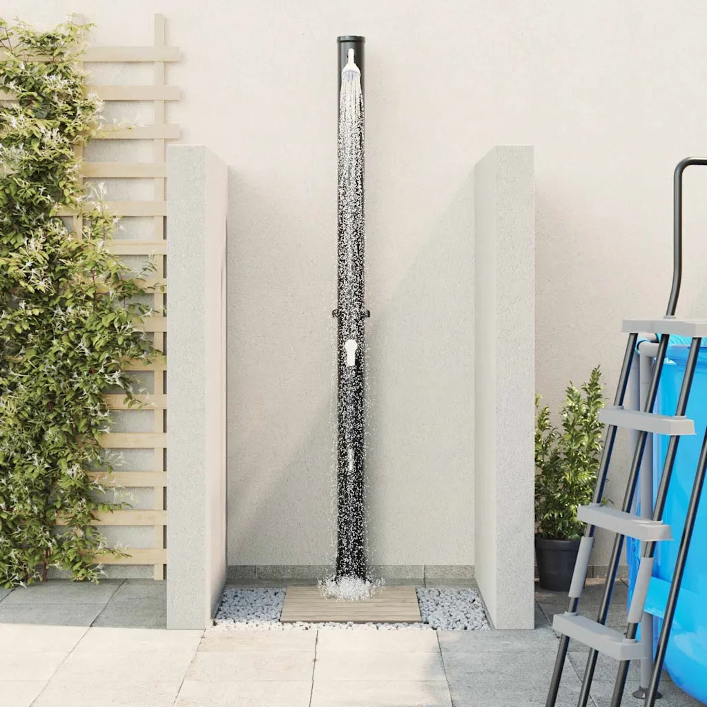 Doccia Solare da Esterno Nero 217 cm PVC e Alluminio CFW4111543