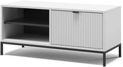 Panca scarpiera da ingresso Eliza, Bianco, 100 x 45 cm con porta a soffietto