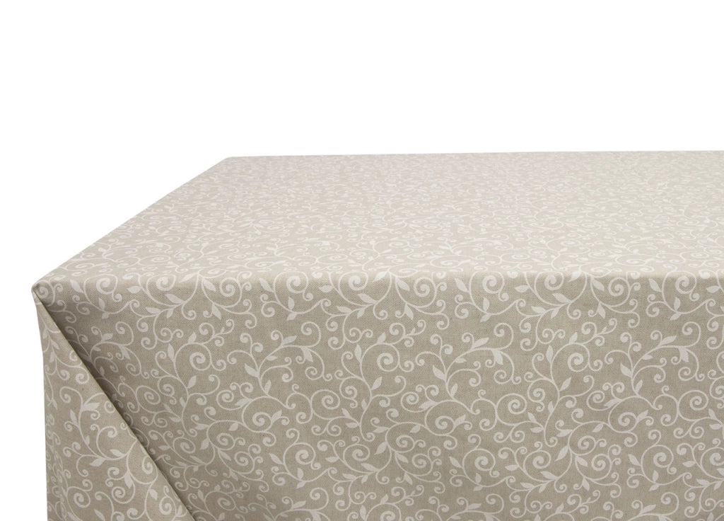 Tovaglia Miros Resinata Antimacchia Copritavolo Cucina Disegno Stefy - 140x180 - Beige