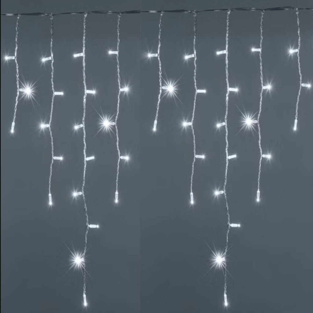 TENDA LUMINOSA ESTERNO 150 LED NATALE BIANCO FREDDO FISSO INTERMITTENTE 5 METRI