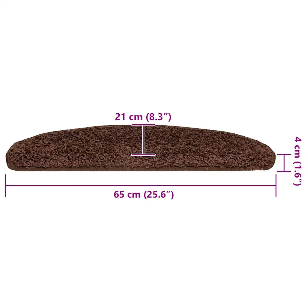 Tappetini per scale 20 pz | Gradini per Scale 65x21x4 cm Marrone Semicircolari Grandi