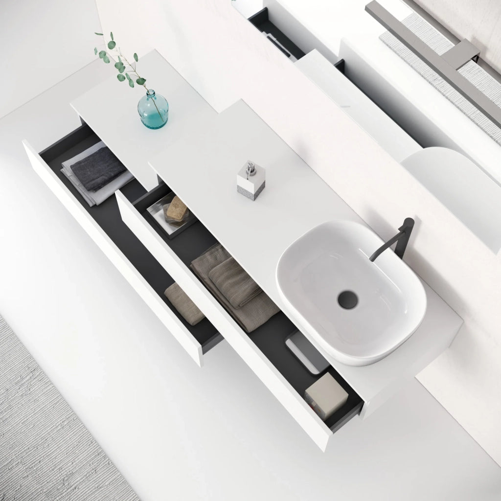 Composizione 5 pezzi ASTRA bianco opaco_140x45x190