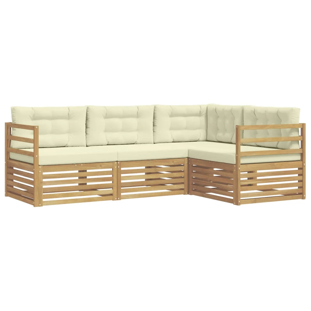 Set di divani da esterno 4 pcs Bianco e Crema 3390385