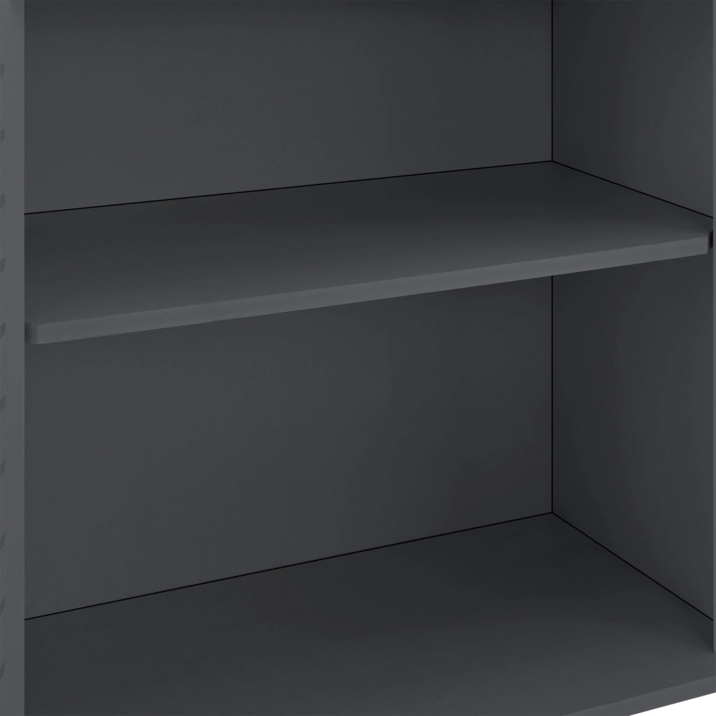 Armadietto da Bagno a Terra con 2 Ante e Ripiani 62 x 45 x 25 cm Mobiletto Armadio da Bagno con Sportelli di Design - Grigio Scuro
