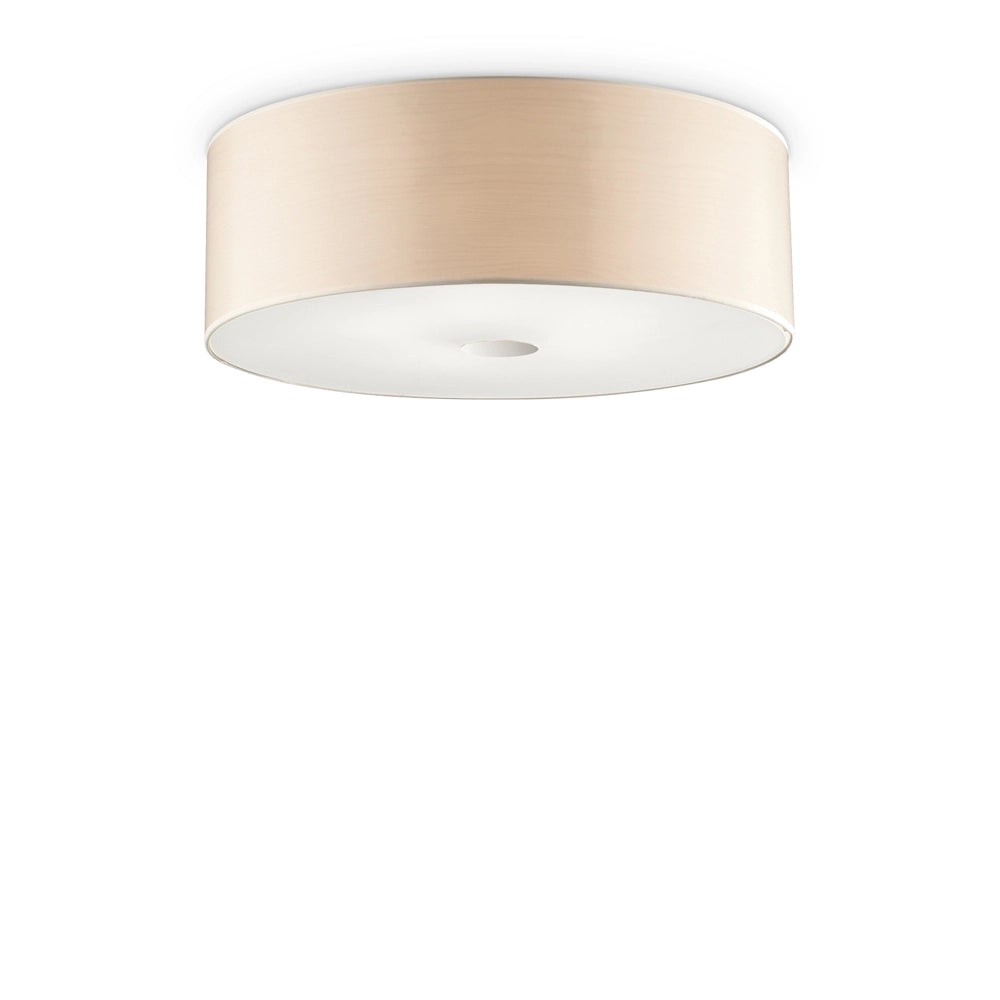 Plafoniera Industrial-Minimal Woody Metallo Legno Marrone 5 Luci E27