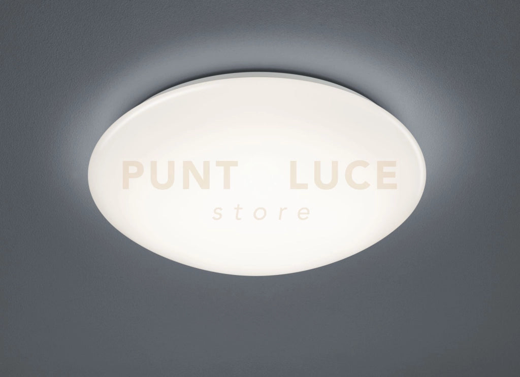 POLLUX PLAFONIERA LED 12W 1160lm, 3000K CON SENSORE DI MOVIMENTO DIFFUSORE METACRILATO BIANCO IP44 D. 27CM