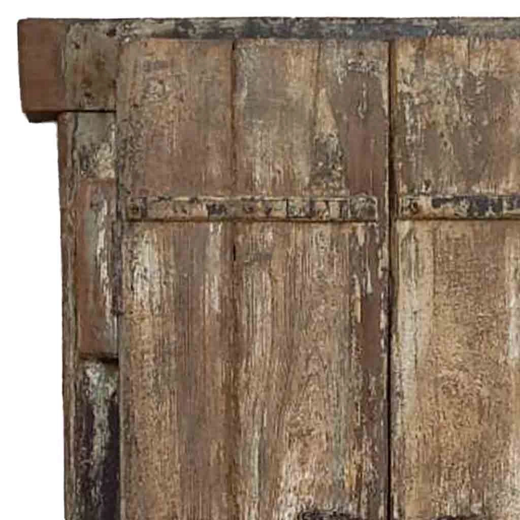 Finestra in legno con finitura artigianale marrone, 86x10x145h cm