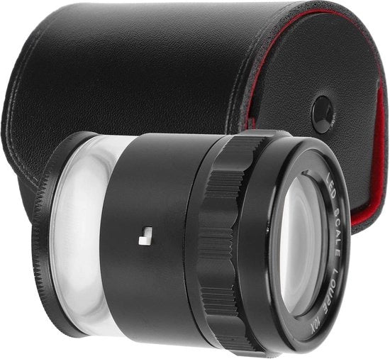 Vergrootglas Professionale 10x - 10 Volumetrico - Per Edelstati e Monete - Ideale per la Riparazione di Orologi - Nero
