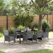 Set da Pranzo per Giardino con cuscino 7 pcs Grigio polyrattan 3379734