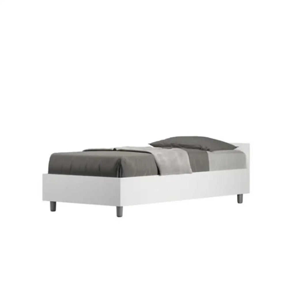 Letto singolo con rete 80x190 bianco frassino Nuamo