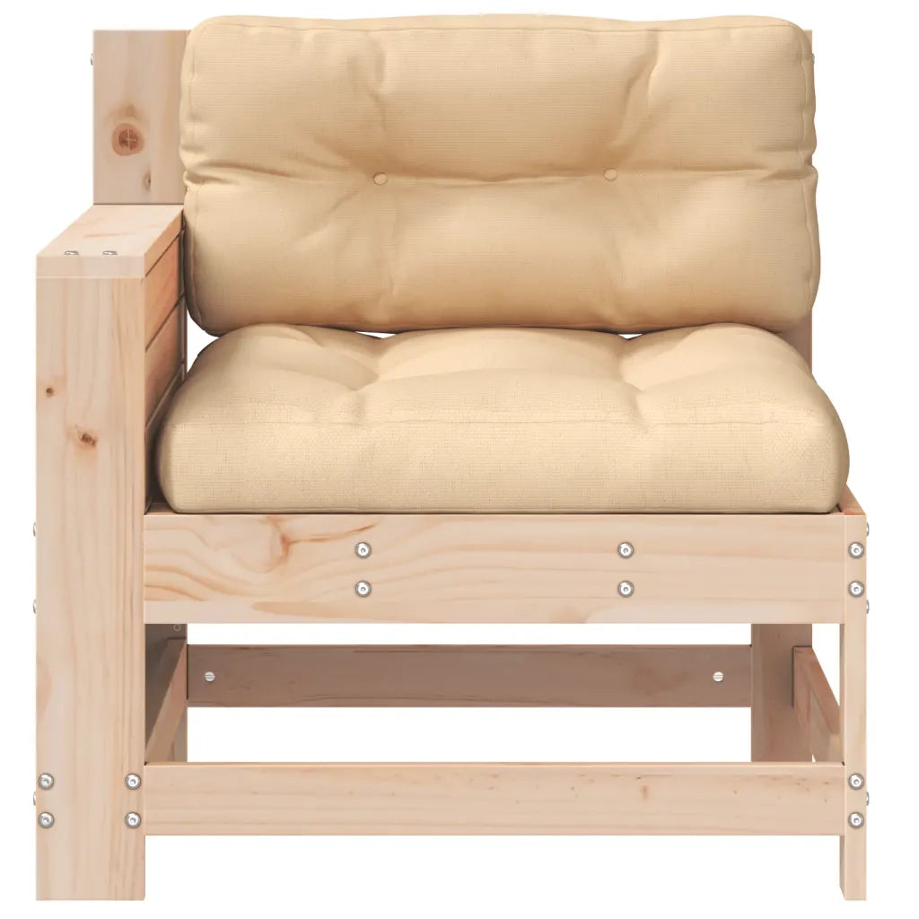 Divano Giardino Senza Braccioli con Cuscino Legno Massello Pino 844913