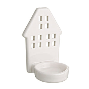 Porta candela casetta lotty bianco