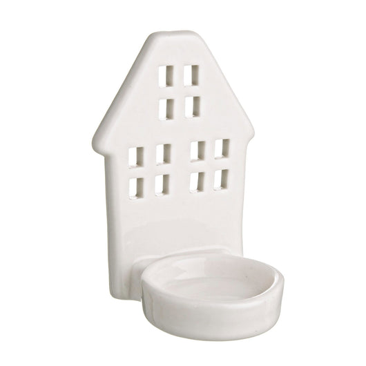 Porta candela casetta lotty bianco