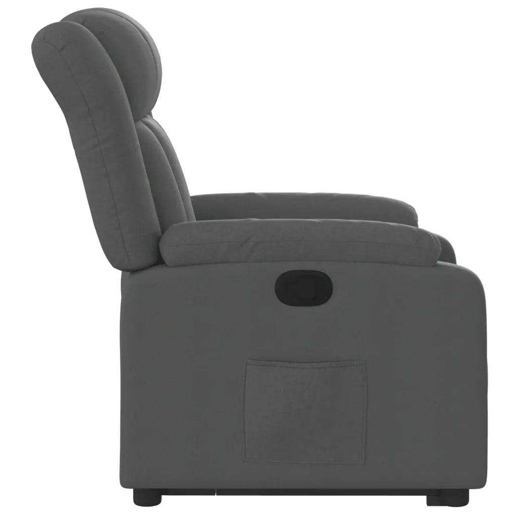 Poltrona | Sedia Relax Alzapersona Reclinabile Grigio Scuro in Tessuto