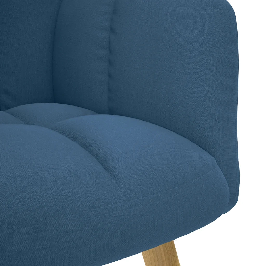 Divano Sedia-Poltrona Relax con Poggiapiedi Blu in Tessuto 625751
