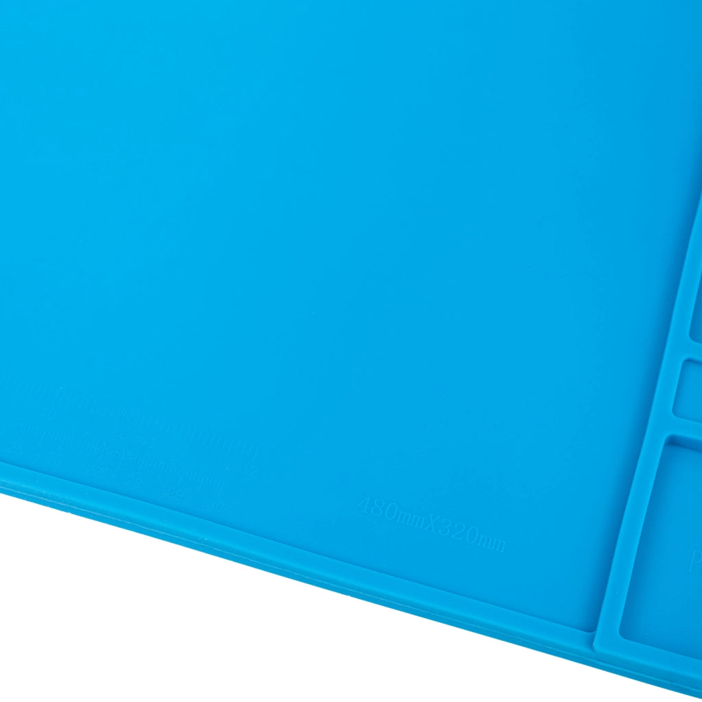 Tappetino in Silicone Antistatica 480x320mm – Resistenza Alta Temperatura 500°C | Base Magnetica e Metallica
